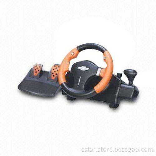 Racing Wheel for PS2, with Rubber Textured Handles for Maximum Comfort